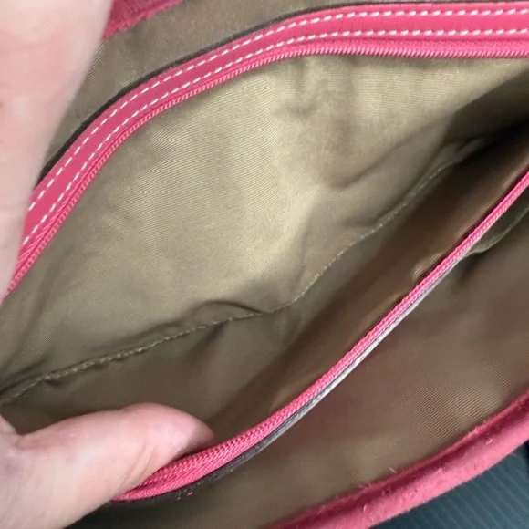 Vintage Coach 7080 pink soho signature canvas jacquard satchel purse suede trim - Picture 12 of 14